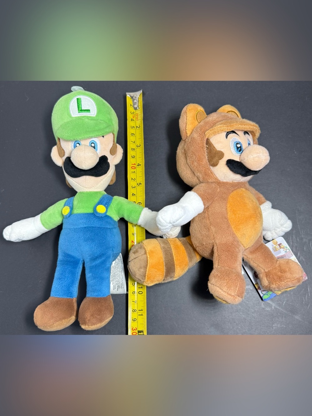 Nintendo Super Mario Plush Lot - Luigi & Tanooki Mario